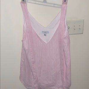 Pink striped tank top with straps